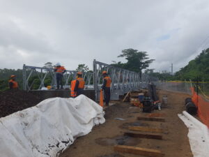 Installation of Kasavu Bailey Bridge in progress